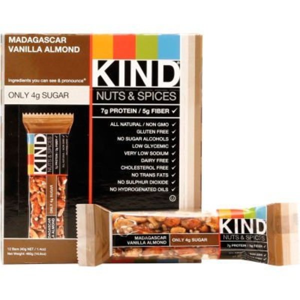 Kind KIND® Nuts and Spices Bar, Madagascar Vanilla Almond, 1.4 oz., 12/Box 17850